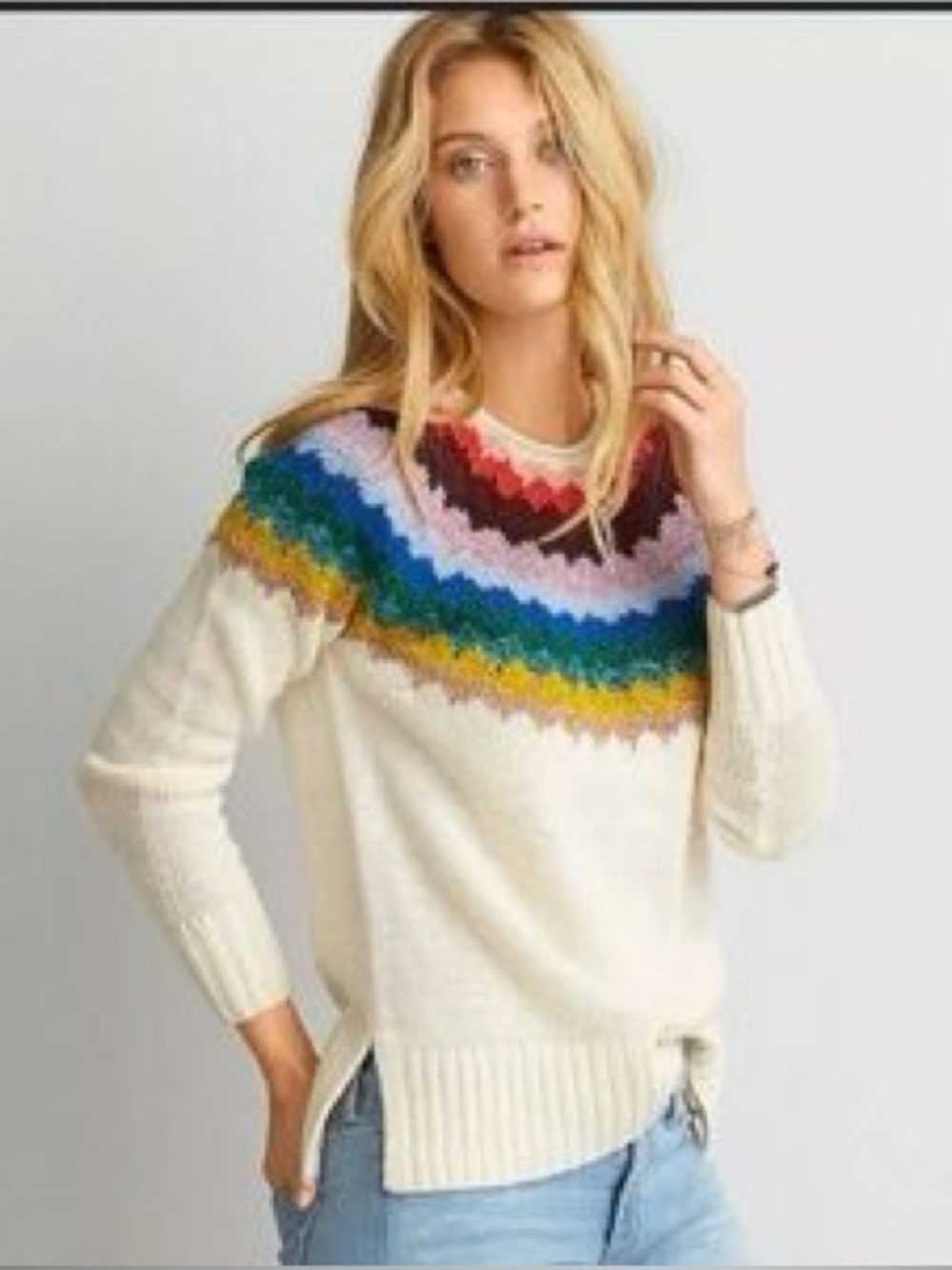 American Eagle Sweater Womens Large Multicolor Ahh-Mazingly Soft Wool Blend
